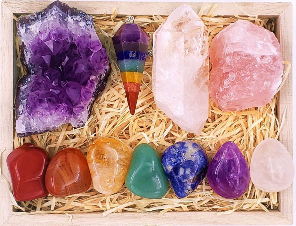 chakra stones, healing stone and meditation crystals for meditation room, zen room and spiritual room